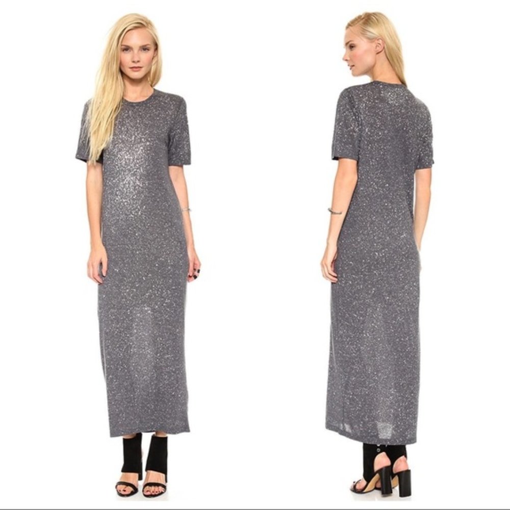 IRO Jeans Lina Splatter Grey T-shirt Maxi Dress